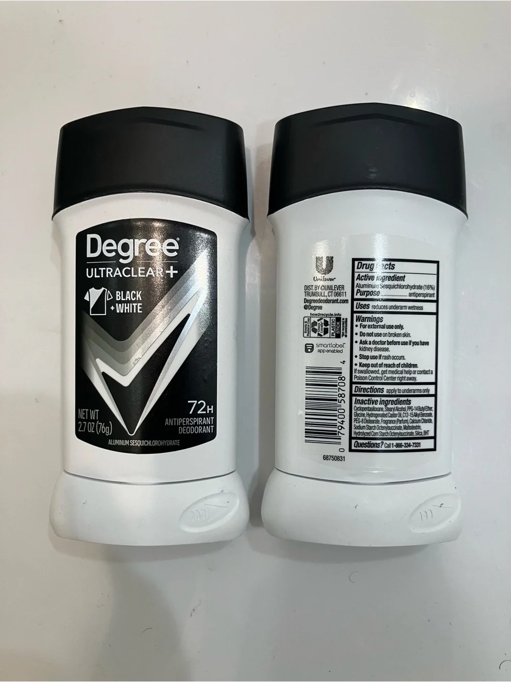 Degree Ultraclear+ Black + White Antiperspirant Deodorant (2 Pack) - Picture 2 of 2